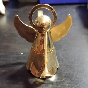 Brass Angel Figurine with Trumpet Candle Sniffer 5.5" L